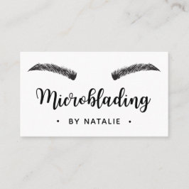 Tarjeta De Visita Semi de microblading - Mínimo Blanco de maquillaje