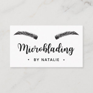 Tarjeta De Visita Semi de microblading - Mínimo Blanco de maquillaje