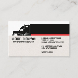Tarjeta De Visita Semi Truck   Industria de la camionería