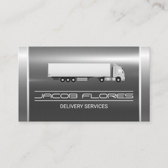 Tarjeta De Visita Semi Truck | Industrias de aluminio metálico (Anverso)