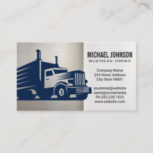 Tarjeta De Visita Semi Truck Moving   Metalizado   Controlador de co