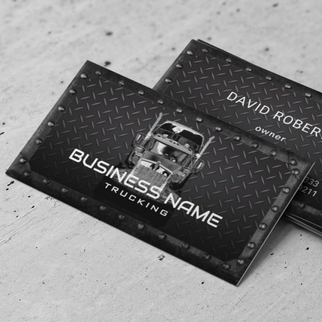 Tarjeta De Visita Semi Truck Profesional Camión Negro Metalizado (Subido por el creador)