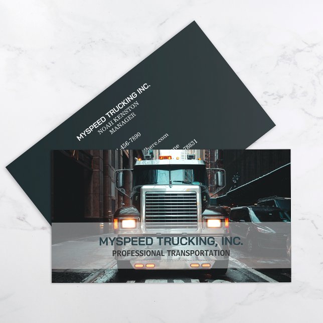 Tarjeta De Visita Semi Truck Profesional Logistics Truck (Make an impact with these professional business cards, showcasing your brand and credibility.)