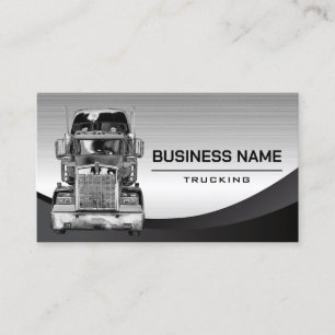 Tarjeta De Visita Semi-Truck Profesional Trucking Company Steel