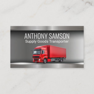 Tarjeta De Visita Semi Truck Trailer   Roja