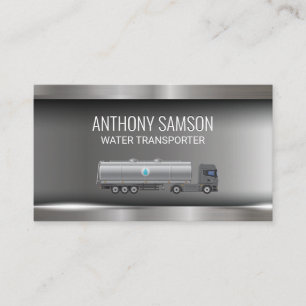 Tarjeta De Visita Semi Truck Trailer   Transportista de agua