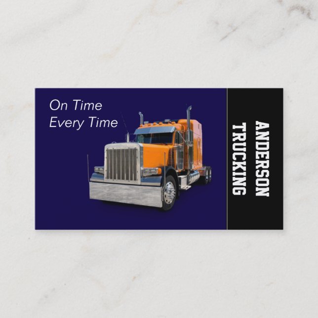 Tarjeta De Visita Semi Truck Transportation Company (Anverso)