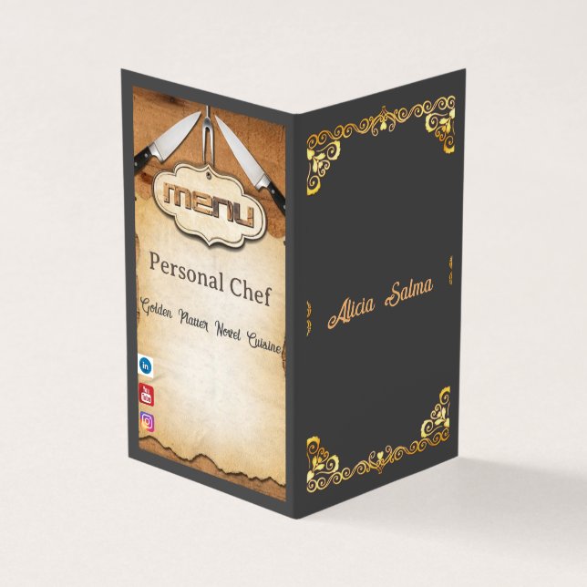 Tarjeta De Visita Semibrillo estándar de cocina casera (Exterior)