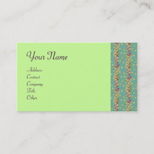 Tarjeta De Visita SEMILLAS BLANCAS, amarillo claro verde rosa morado