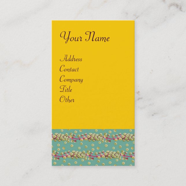 Tarjeta De Visita SEMILLAS BLANCAS , rosa verde claro (Anverso)