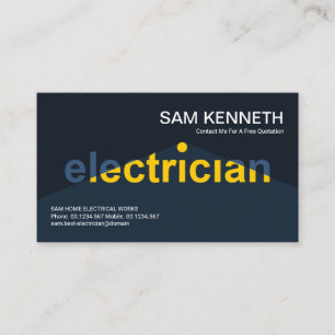 Tarjeta De Visita Señal eléctrica de luz amarilla brillante