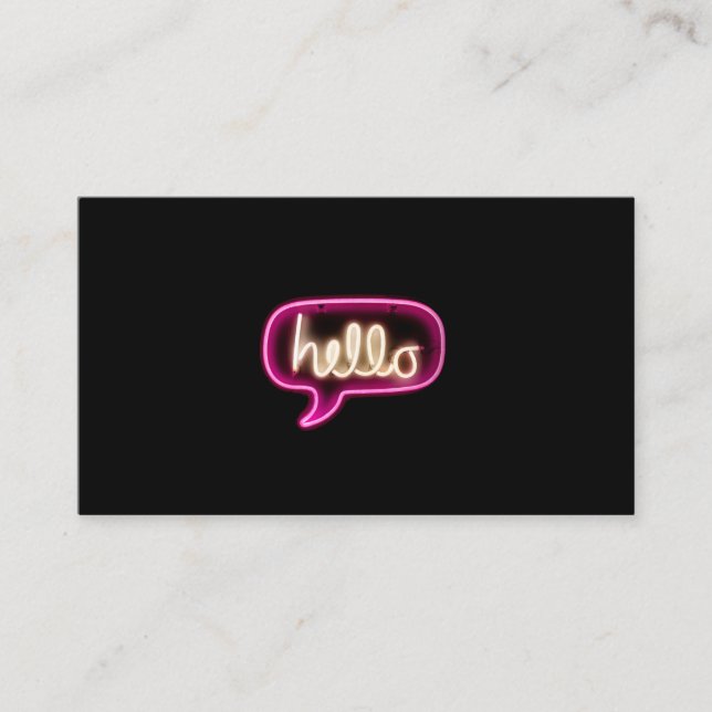 Tarjeta De Visita señal neón hola (Anverso)