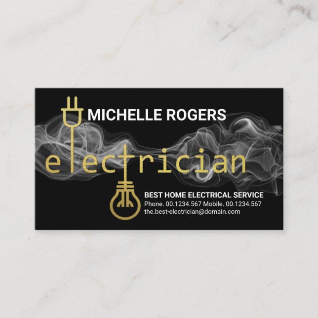 Tarjeta De Visita Señal Vapor Elegante De Oro De Luz (Anverso)