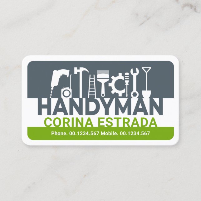 Tarjeta De Visita Señalización de las herramientas de Handyman de no (Anverso)
