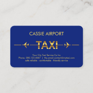 Tarjeta De Visita Señalización de pista de avión de taxi dorado