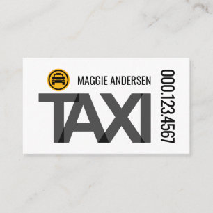 Tarjeta De Visita señalización de silueta de TAXI conduciendo