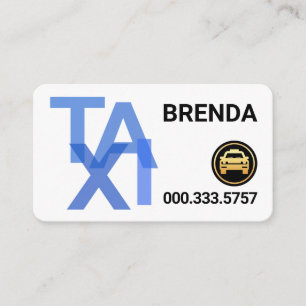Tarjeta De Visita Señalización de TAXI Azul Creativa para Conducir