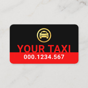Tarjeta De Visita Señalización de taxi rojo minimalista simple