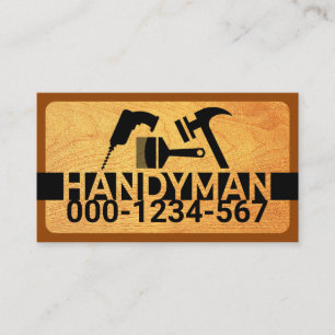 Tarjeta De Visita Señalización de Wood Handyman Tools