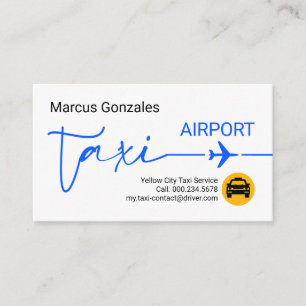 Tarjeta De Visita Señalización especial de avión de taxi azul