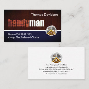 Tarjeta De Visita Señalización Handyman Wood