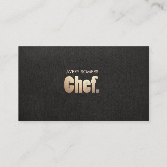 Tarjeta De Visita Sencilla Comida Personal De Chef (Anverso)