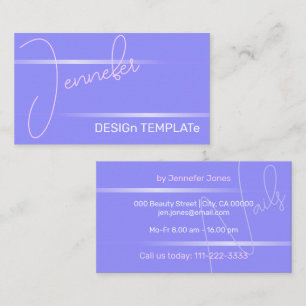 Tarjeta De Visita Sencilla Elegancia Girly Purple Lines Siganture Lu