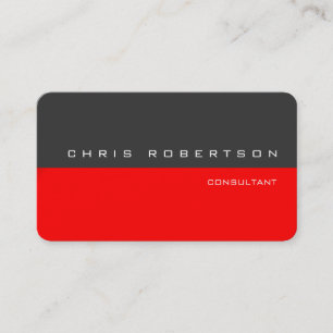 Tarjeta de visita sencilla gris-roja moderna