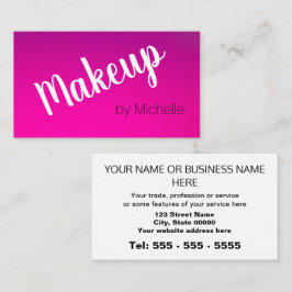 Tarjeta De Visita Sencilla Magenta Purple Shades Artista de maquilla