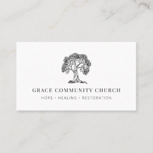 Tarjeta De Visita Sencilla Minimalista moderna Iglesia negra y blanc