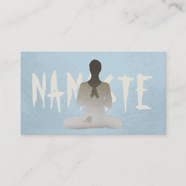 Tarjeta De Visita Sencilla Mint Blue Mediation & Yoga (Anverso)