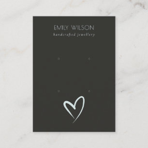 Tarjeta De Visita Sencilla pantalla de anclaje de corazón azul negr
