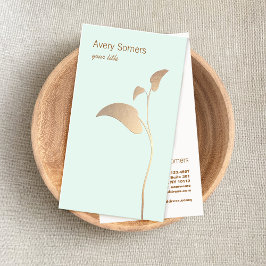 Tarjeta De Visita Sencilla Planta de Oro Salud y Bienestar