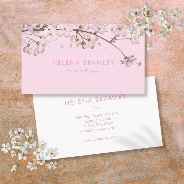Tarjeta De Visita Sencilla y elegante Blossom rosa (Simple Modern Elegant Pink Blossom Business Card)