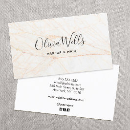 Tarjeta De Visita Sencilla y elegante escritura Belleza Pelo Marble 