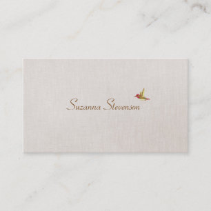 Tarjeta De Visita Sencilla y elegante Naturaleza del Colibrí