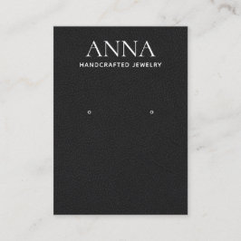 Tarjeta De Visita Sencilla y elegante pantalla de cuero negro