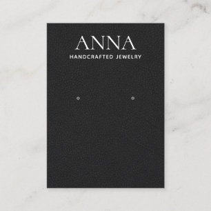 Tarjeta De Visita Sencilla y elegante pantalla de cuero negro
