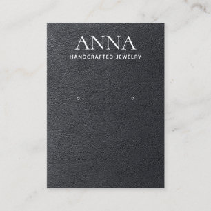 Tarjeta De Visita Sencilla y elegante pantalla de cuero negro