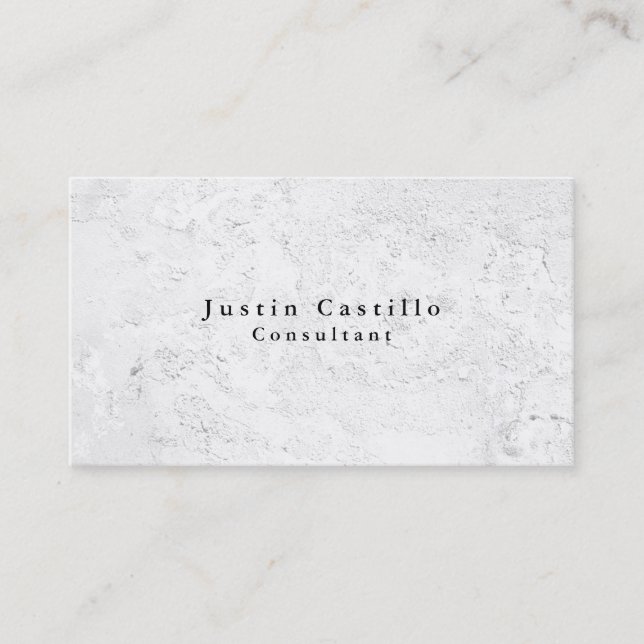 Tarjeta De Visita Sencilla y elegante textura de pared gris moderna (Anverso)