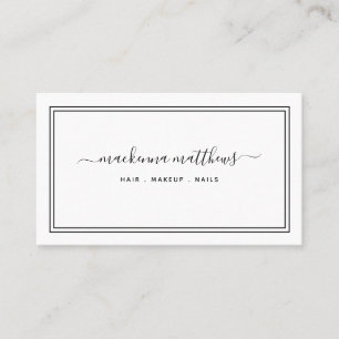 Tarjeta De Visita Sencilla y moderna firma Script Hair Stylist Salon