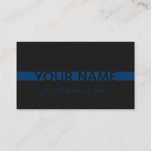 Tarjeta De Visita Sencillamente elegante franja negra y azul oscuro