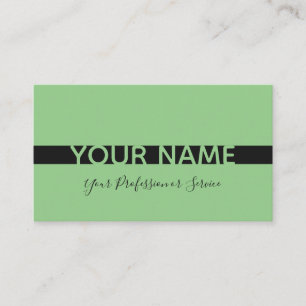 Tarjeta De Visita Sencillamente elegante franja verde y negra