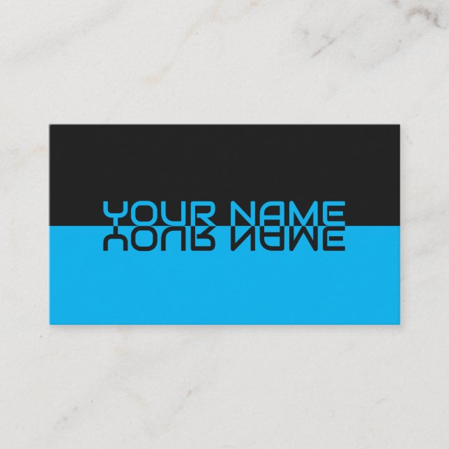 Tarjeta De Visita Sencillamente elegante nombre de reflexión azul ín (Anverso)