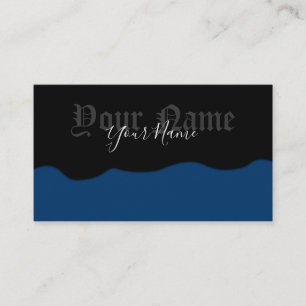 Tarjeta De Visita Sencillamente elegantes olas antiguas negras y mar