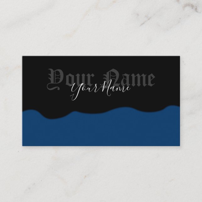 Tarjeta De Visita Sencillamente elegantes olas antiguas negras y mar (Anverso)