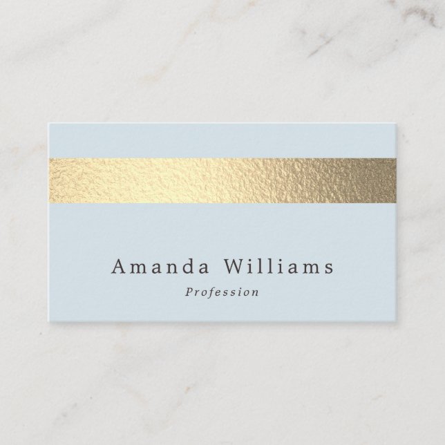 Tarjeta De Visita Sencillamente Moda Relieve metalizado dorado Strip (Anverso)