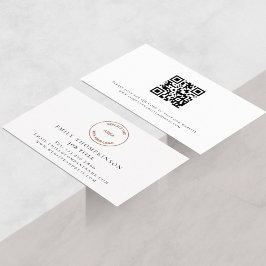 Tarjeta De Visita Sencillamente Texto Logo Código QR Cualquier profe