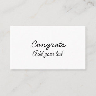 Tarjeta De Visita Sencillas felicitaciones mínimas graduación añadir
