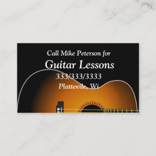 Tarjeta De Visita Sencillas lecciones básicas de guitarra